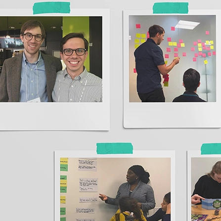 A collection of four images of Quill employees