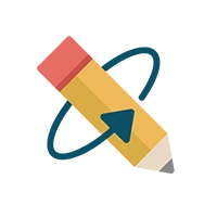 An illustration of a pencil circled with a revision